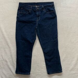 Levi’s  Women’s  Straight Cropped Blue Denim Jeans dark Wash Size 34